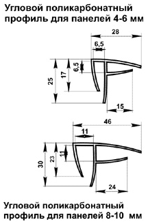 Угловое соединение панелей поликарбоната Угловое соединение панелей поликарбоната